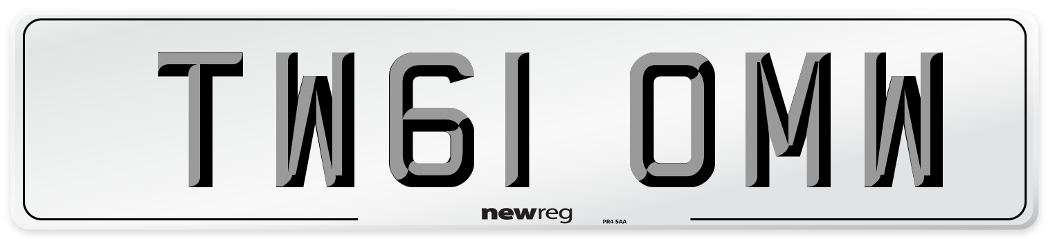 TW61 OMW Number Plate from New Reg